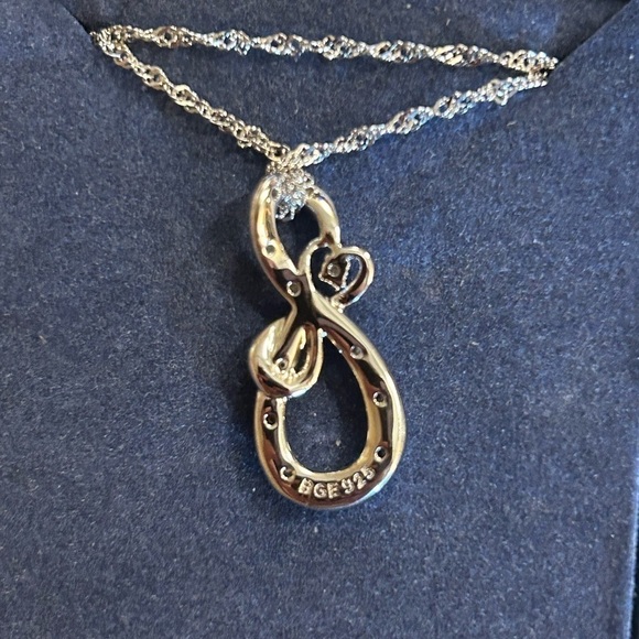The bradford exchange mother and daughter  diamond infinity necklace 925 - Picture 3 of 7
